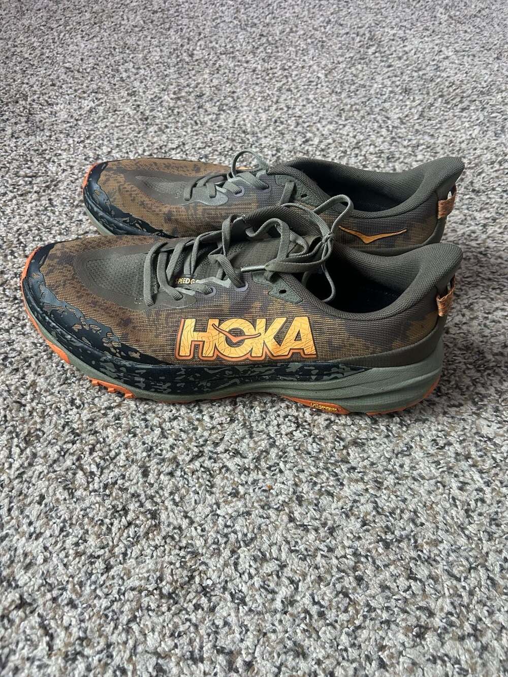 Hoka Speedgoat Antique Olive Squash Trail Running Shoes